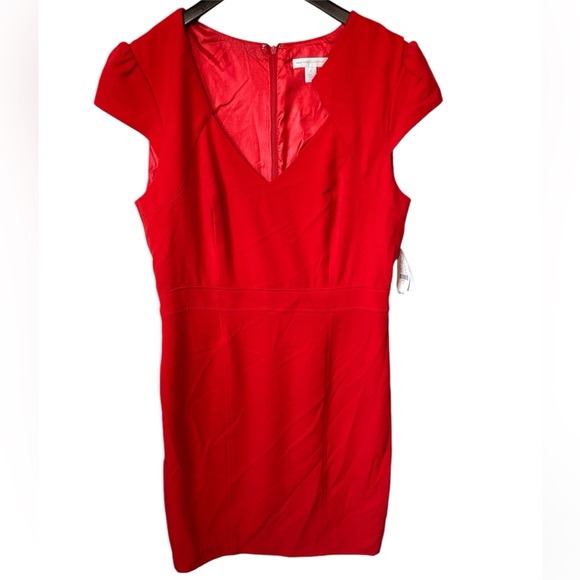 NWT New York & Company Women's stunning RED Midi Dress Size 12 Business, Party - Picture 1 of 10